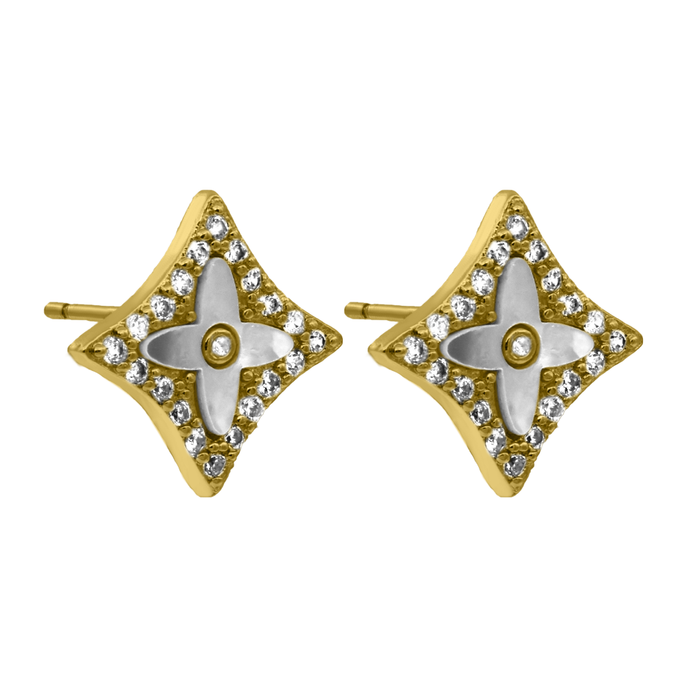 Boucles d'oreilles Starly en nacre 14K plaqué or