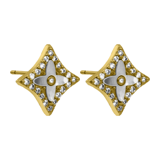 Boucles d'oreilles Starly en nacre 14K plaqué or