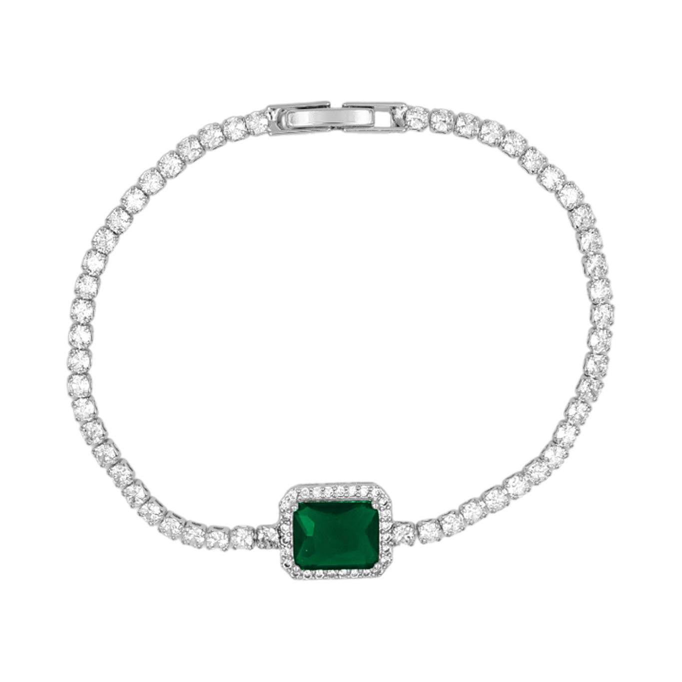 Bracelet Tennis Emerald 14K plaqué or